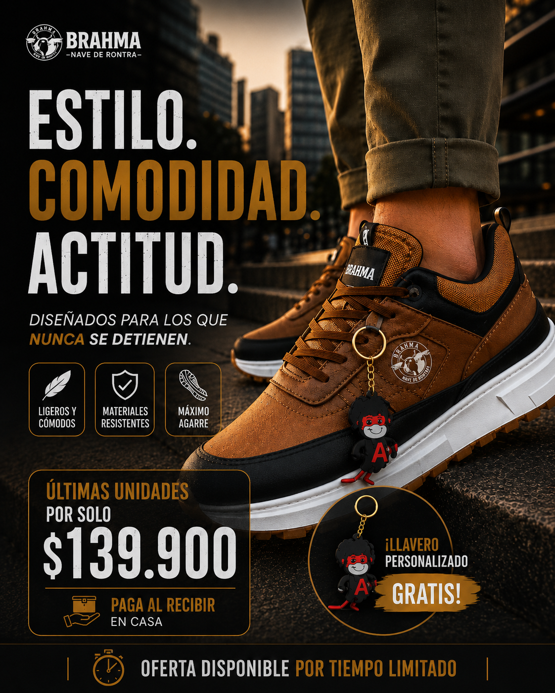 🔥 PROMO - Zapatos Brahma + Llavero Gratis Últimas Unidades Con 65% OFF Solo Hoy 🎁
